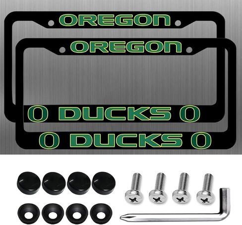 2 Packs Matte Black for Oregon Ducks License Plate Frames -2 Holes License Plate Holder,Universal Aluminum Tag Frame for License Plate for Front and Rear Car Tags in Kuwait