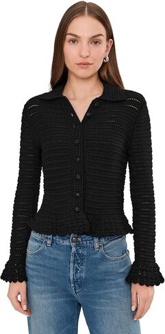 Madewell Women's Pointelle Knit Peplum Cardigan in Saudi Arabia