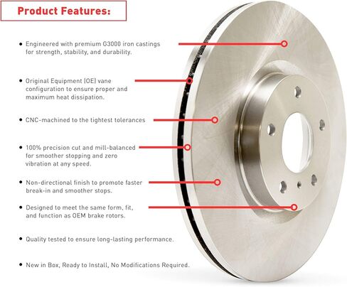 Dynamic Friction Company Front Brake Kit Fits 2017-2019 INFINITI QX30; 2014-2019 Mercedes-Benz CLA250; 2014-2020 Mercedes-Benz GLA250| 4000 HybriDynamic Brake Pads and Blank Rotors in Kuwait