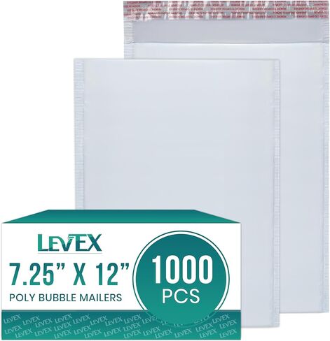 Levex - #1 7.25" x 12" [1000 Pack] Poly Bubble Mailers, Padded Envelope Mailers, Packing Envelope & Mailing Bags for Shipping in Saudi Arabia