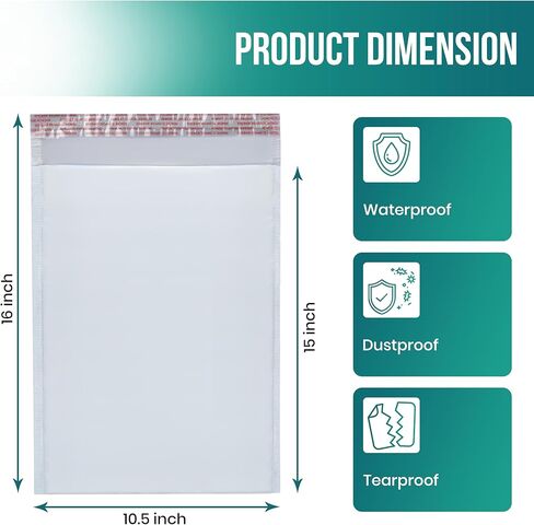 Levex - #5 10.5" x 16" [25 Pack] Poly Bubble Mailers, Padded Envelope Mailers, Packing Envelope & Mailing Bags for Shipping in Saudi Arabia