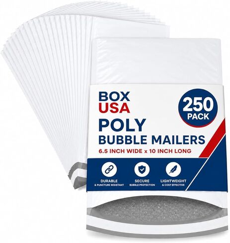 BOX USA 8 1/2 x 12" White Bubble Mailers (25 Pack) - Paper Padded Envelopes, Self-Seal Shipping Bags for Business, Heavy Duty Cushioned Mailing Envelopes for Packaging and Shipping in Kuwait