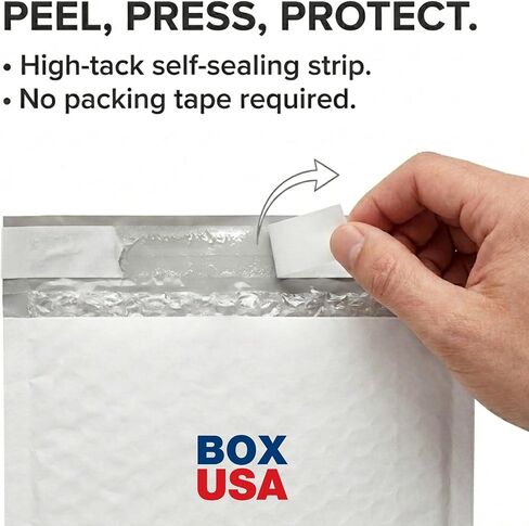 BOX USA 8 1/2 x 12" White Bubble Mailers (25 Pack) - Paper Padded Envelopes, Self-Seal Shipping Bags for Business, Heavy Duty Cushioned Mailing Envelopes for Packaging and Shipping in Kuwait