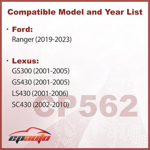 EPAuto CP562 (CF10562) Cabin Air Filter includes Activated Carbon Replacement for Ford Ranger (2019-2023), Lexus GS300 (2001-2005), GS430 (2001-2005), LS430 (2001-2006), SC430 (2002-2010) in Kuwait