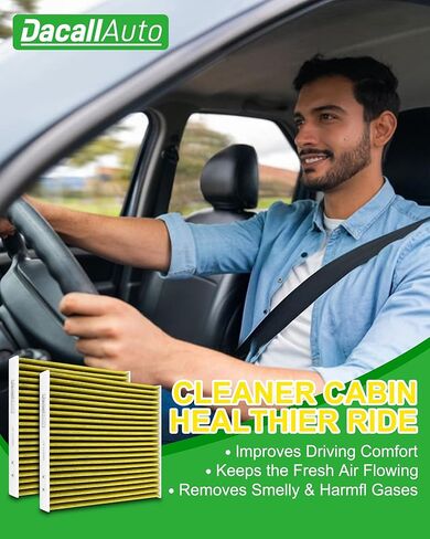 2Pcs Dacall Activated Carbon Cabin Air Filter - fit for Toyota Camry/Sienna/Corolla, for 4Runner/Tundra, for Lexus RX350 NX300, for Subaru Legacy/Outback - Replace Part NO. CF10285 in Kuwait