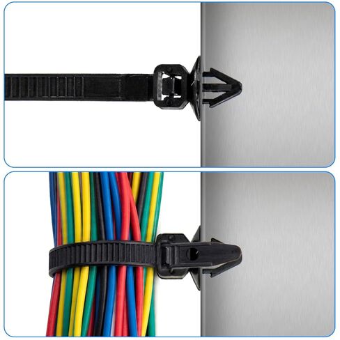 Goaste 200 Pieces Car Wire Loom Routing Clips, Automotive Harness Routing Clips Assortment, 15 Different Sizes Push Mount Cable Tie Kit, Universal Wiring Harness Clip Replacement Parts for Trucks Cars in Kuwait