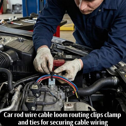 Goaste 200 Pieces Car Wire Loom Routing Clips, Automotive Harness Routing Clips Assortment, 15 Different Sizes Push Mount Cable Tie Kit, Universal Wiring Harness Clip Replacement Parts for Trucks Cars in Kuwait