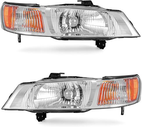 for Honda Odyssey 1999 2000 2001 2002 2003 2004 Headlight Assembly fit Odyssey 99-04 Headlamp Chrome Housing with Amber Reflector Replacement Driver and Passenger Sides in Kuwait