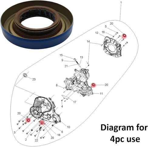 REPLACEMENTKITS.COM Main Gearcase Triple Lip Viton Seal Compatible with Polaris ACE, Sportsman, Scrambler, Ranger & Others Several Models 2000-2025 (Replaces 3234892) in Kuwait