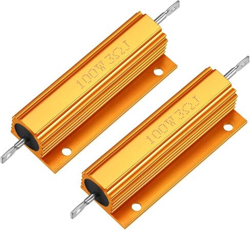 2 Pcs Aluminum Case Resistor 100W 3 Ohm Wirewound Yellow in Kuwait