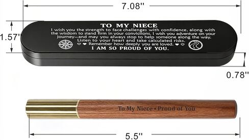 ABNTY Niece Gifts from Aunt Uncle, Class of 2026 Graduation Gift, Custom Engraved Wooden Gel Pen with Brass Cap, Perfect Niece Keepsake Gift in Kuwait