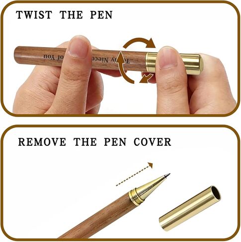 ABNTY Niece Gifts from Aunt Uncle, Class of 2026 Graduation Gift, Custom Engraved Wooden Gel Pen with Brass Cap, Perfect Niece Keepsake Gift in Kuwait