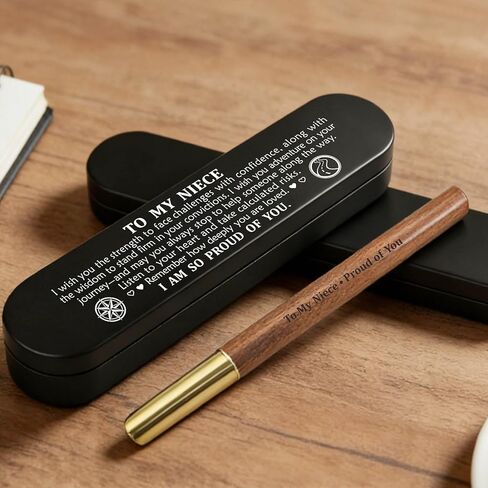 ABNTY Niece Gifts from Aunt Uncle, Class of 2026 Graduation Gift, Custom Engraved Wooden Gel Pen with Brass Cap, Perfect Niece Keepsake Gift in Kuwait