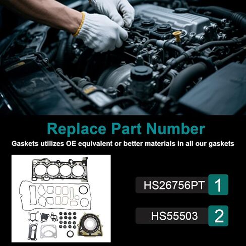 HGS4318 Cylinder Head Gasket Set for 2015-2019 Ford Explorer Mustang 2016-2019 Lincoln MKC 2.3L — Multi-Layer Steel (MLS) Design, Engine Head Gasket Replacement Kit in Kuwait