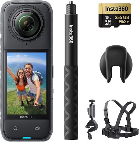 Insta360 X4 BMW Motorrad Edition - 8K Waterproof 360 Action Camera, 4K Wide-Angle Video, Invisible Selfie Stick Effect, Removable Lens Guards, 135 Min Battery Life, AI Editing, Stabilization in Saudi Arabia