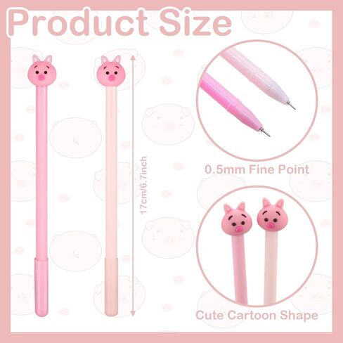 30pcs Cute Pig Gel Ink Pens, 0.5 mm Black Ink Writing Pens for Journaling, Novelty Animal Kawaii Roller Ball Pens for Office School Students Supplies Kids Gift in Kuwait