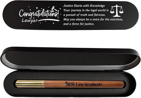 Class of 2026 Law Graduation Gift - Personalized Engraved Wooden Gel Pen for New Lawyers, Attorney Bar Exam or Law School Graduate Gift in Saudi Arabia