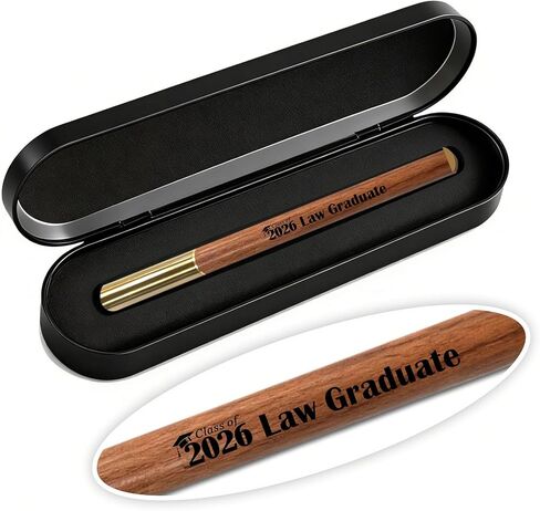Class of 2026 Law Graduation Gift - Personalized Engraved Wooden Gel Pen for New Lawyers, Attorney Bar Exam or Law School Graduate Gift in Saudi Arabia