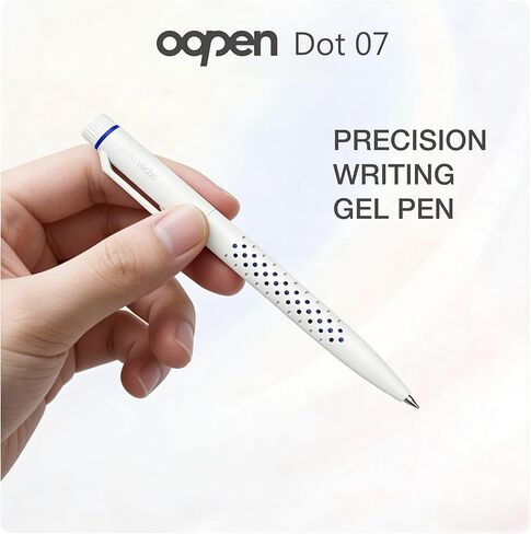 Dot Gel Pens, 0.7mm Medium Point, Blue Ink Precision Writing Pens, Textured Grip White Barrel, Office & School Supplies for Note-Taking & Journaling, 12 Count in Saudi Arabia