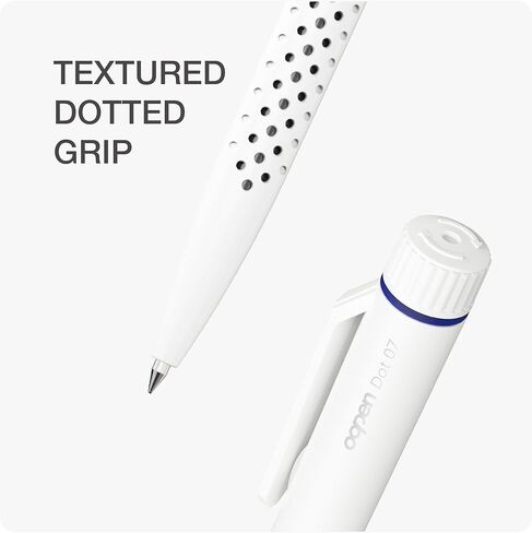Dot Gel Pens, 0.7mm Medium Point, Blue Ink Precision Writing Pens, Textured Grip White Barrel, Office & School Supplies for Note-Taking & Journaling, 12 Count in Saudi Arabia