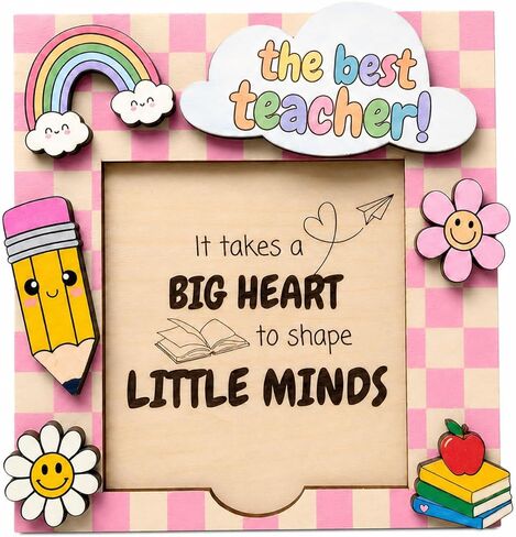 Teacher Gifts Sticky Note Holder for Desk, Wooden 3 x 3 Sticky Notes Holder, Back to School Teacher Supplies, Classroom Essentials, Thank You Teacher Appreciation Gift for Women in Saudi Arabia