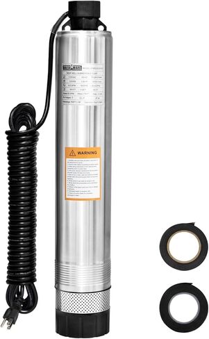 WASSERMANN 4" Septic Pump Water Submersible Effluent/Cistern Bottom Suction Pump with 33FT Cable,3/4HP,115V/60HZ,32GPM,174FT Head,Stainless Steel Septic pump for septic tank in Saudi Arabia