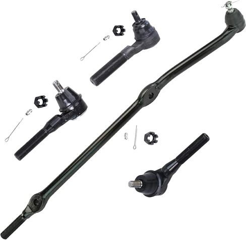 Detroit Axle - 9pc Front Suspension Kit for 1997-2006 Jeep Wrangler 4 Inner Outer Tie Rod End Links 2 Adjusting Sleeves 2 Sway Bar Links 1 Track Bar 1998 1999 2000 2001 2002 2003 2004 2005 Replacement in Kuwait