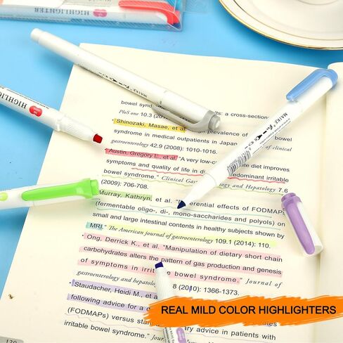 35 Pack Pastel Highlighters, Dual Tip Mild Color Highlighters Assorted Colors, No Bleed Chisel & Fine Tip Highlighter Markers for Bible Journaling, Notes Taking, School Office Supplies in Saudi Arabia