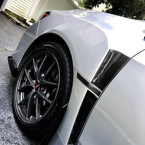 iJDMTOY JDM Style Gloss Black Real Carbon Fiber Fender Side Marker Plate Ornaments, Compatible with Subaru 2015-2021 WRX/STI in Kuwait
