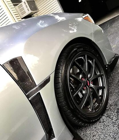 iJDMTOY JDM Style Gloss Black Real Carbon Fiber Fender Side Marker Plate Ornaments, Compatible with Subaru 2015-2021 WRX/STI in Kuwait