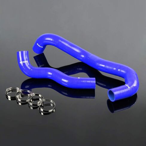 PIT66 Silicone Radiator Hose Kit, Compatible with Ford 2003-2007 F250 6.0L Diesel Twin Beam Red with Clamps in Kuwait