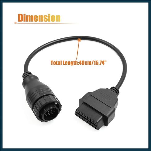 14 Pin to 16 Pin OBDII OBD2 Diagnostic Adapter Connector Cable Tool for Reading Diagnostics Info from Scanner for Mercedes-Benz Automotive Parts in Saudi Arabia