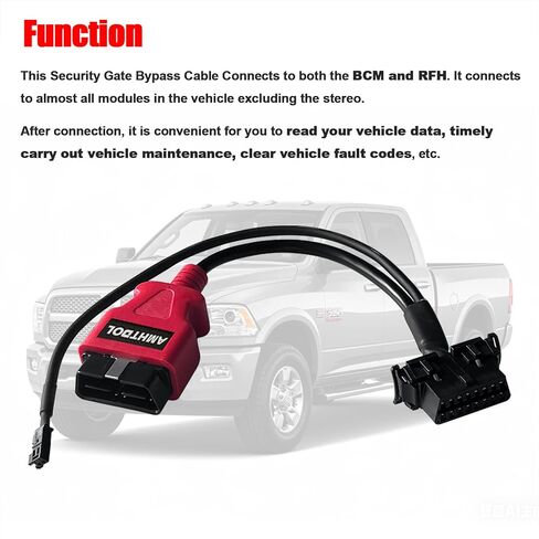 Security Gate Bypass Obd2 Cable Ram 2500,SGW Bypass Cable Adapter Compatible for Dodge for Ram 1500 from 2018-2020,16 Pin 2Pin to OBDII Bypass Connector Fits Cummins Bypass Cables in Saudi Arabia