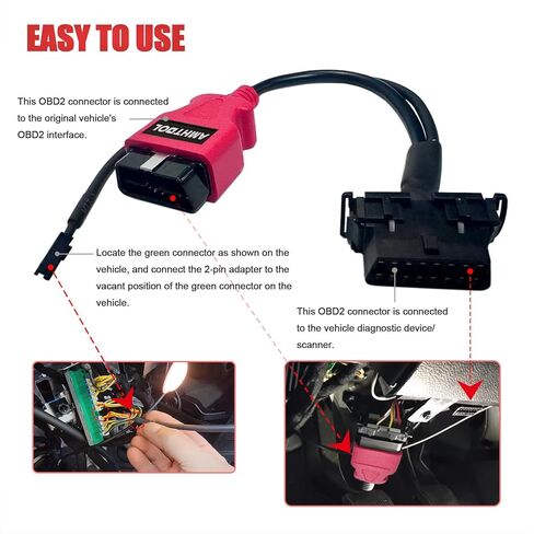 Security Gate Bypass Obd2 Cable Ram 2500,SGW Bypass Cable Adapter Compatible for Dodge for Ram 1500 from 2018-2020,16 Pin 2Pin to OBDII Bypass Connector Fits Cummins Bypass Cables in Saudi Arabia