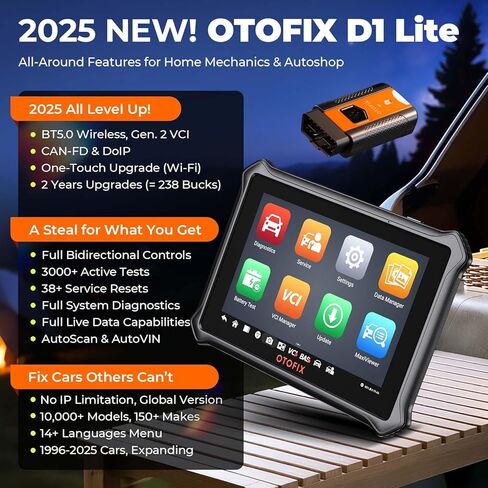 OTOFIX D1 Lite Bidirectional Automotive Scanner, All System Diagnostic Scan Tool for 99% Car with 2-Year Free Updates, Auto VIN, Active Test, DoIP/CAN FD, AutoAuth FCA SGW, Cloud Report Management in Saudi Arabia