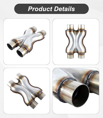 X Exhaust Pipe 2.5" Inlet/Outlet, Universal 12" Long Stainless Steel Crossover X Exhaust Tip Pipe in Saudi Arabia