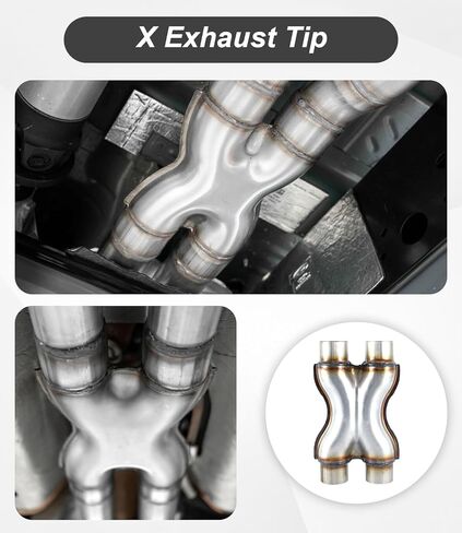 X Exhaust Pipe 2.5" Inlet/Outlet, Universal 12" Long Stainless Steel Crossover X Exhaust Tip Pipe in Saudi Arabia