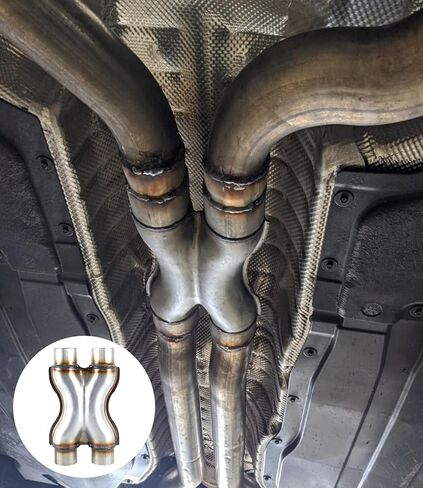 X Exhaust Pipe 2.5" Inlet/Outlet, Universal 12" Long Stainless Steel Crossover X Exhaust Tip Pipe in Saudi Arabia