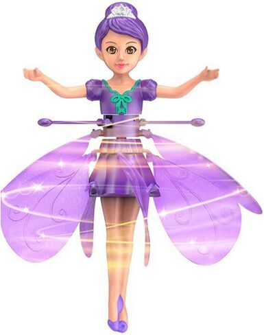 HENRYZH Remote Control Flying Doll Hand Gesture Sensing Flying Device Dancing Robot Princess with Crystal Wings 360 ° Free Rotating Robot Toy (Pink) in Saudi Arabia
