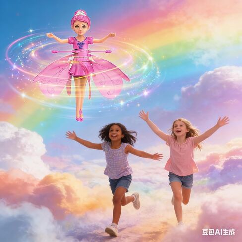 HENRYZH Remote Control Flying Doll Hand Gesture Sensing Flying Device Dancing Robot Princess with Crystal Wings 360 ° Free Rotating Robot Toy (Pink) in Saudi Arabia