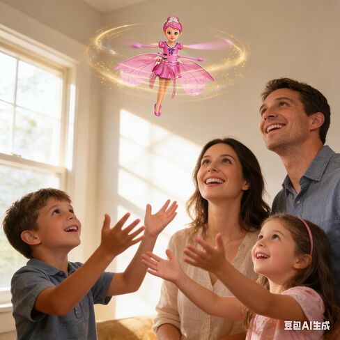 HENRYZH Remote Control Flying Doll Hand Gesture Sensing Flying Device Dancing Robot Princess with Crystal Wings 360 ° Free Rotating Robot Toy (Pink) in Saudi Arabia