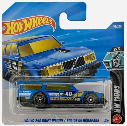 Hot Wheels - Volvo 240 Drift Wagon - JJJ36 - HW Mods 2/5 - Short Card - Blue - Official Volvo Licensed Model - Mattel 2026 (69/250) - 1:64 in Kuwait