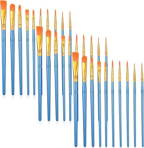 Acrylic Paint Brushes Set, 30 Pcs (3×10 Pack) Nylon Hair Artist Paint Brushes for Acrylic, Watercolor & Oil, Fine Detailing for Canvas, Rock & Nail Art (Black) in Saudi Arabia