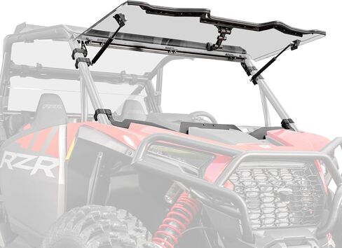 SuperATV Scratch Resistant 3-in-1 Flip Windshield for 2024+ Polaris RZR XP | 2026+ RZR XP S 1000 Sport | RZR XP S 4 1000 Ultimate | 1/4" Polycarbonate - 250x Stronger than Glass | USA Made in Kuwait
