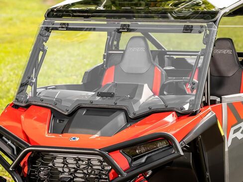 SuperATV Scratch Resistant 3-in-1 Flip Windshield for 2024+ Polaris RZR XP | 2026+ RZR XP S 1000 Sport | RZR XP S 4 1000 Ultimate | 1/4" Polycarbonate - 250x Stronger than Glass | USA Made in Kuwait