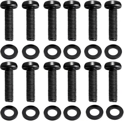 12Pcs 06508517AA WindShield Frame & Hinge Bolts with Washers (M8 x 1.25) Compatible with 2007 2008 2009 2010 2011 2012 2013 2014 2015 2016 2017 Jeep Wrangler JK, Replace 06508953AA in Kuwait