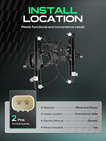 YHTAUTO Front Power Window Regulator Driver Side with 2-Pin Motor Assembly and Interior Door Panel for Ford Expedition & Lincoln Navigator 2003-2006, Sport Utility in Saudi Arabia