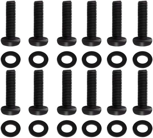 12Pcs 06508517AA WindShield Frame & Hinge Bolts with Washers (M8 x 1.25) Compatible with 2007 2008 2009 2010 2011 2012 2013 2014 2015 2016 2017 Jeep Wrangler JK, Replace 06508953AA in Kuwait