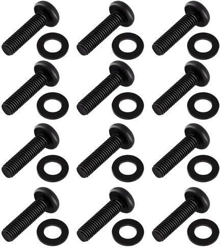 12Pcs 06508517AA WindShield Frame & Hinge Bolts with Washers (M8 x 1.25) Compatible with 2007 2008 2009 2010 2011 2012 2013 2014 2015 2016 2017 Jeep Wrangler JK, Replace 06508953AA in Kuwait