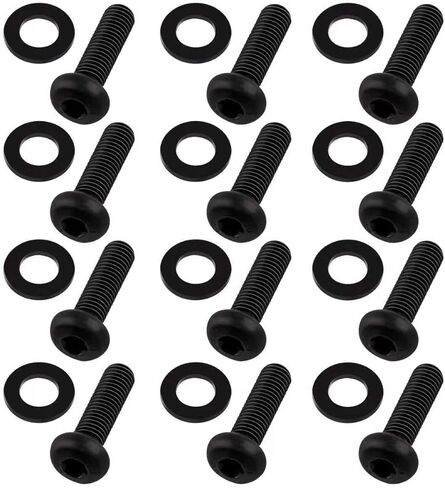 12Pcs 06508517AA WindShield Frame & Hinge Bolts with Washers (M8 x 1.25) Compatible with 2007 2008 2009 2010 2011 2012 2013 2014 2015 2016 2017 Jeep Wrangler JK, Replace 06508953AA in Kuwait